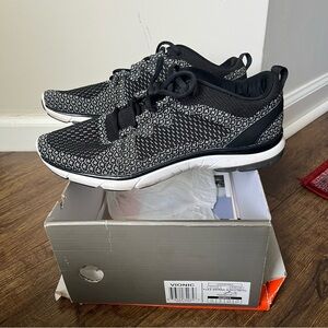 Vionic Black and White Sneakers with Breathable Knit Upper